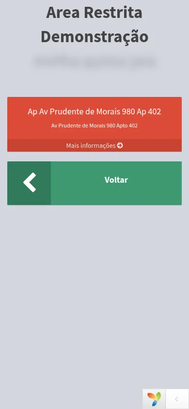 Área VIP do locatário no celular