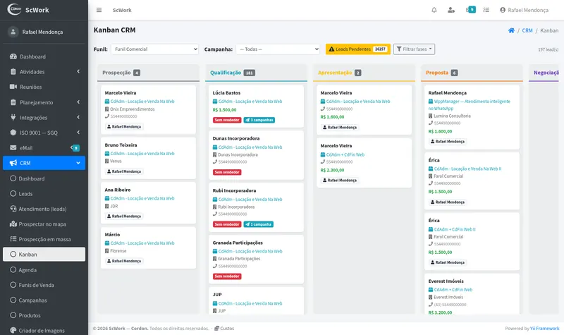 Kanban do CRM