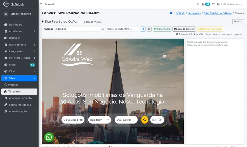 O site vira modelo replicável